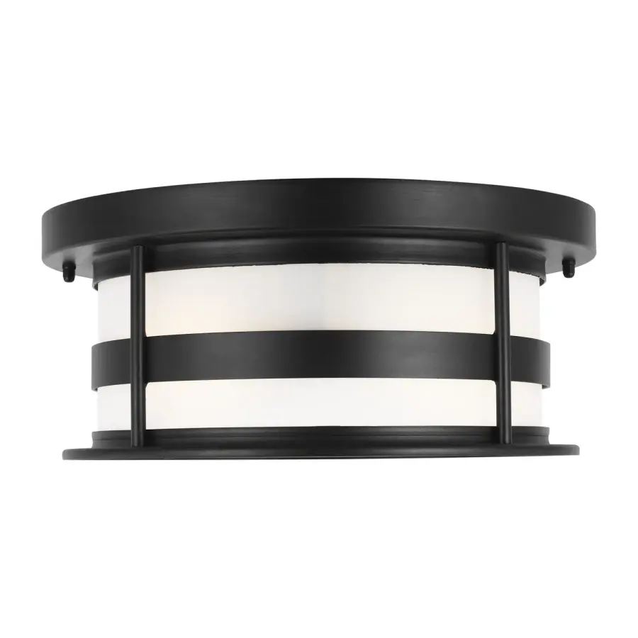 Wilburn Two Light Outdoor Flush Mount in Black