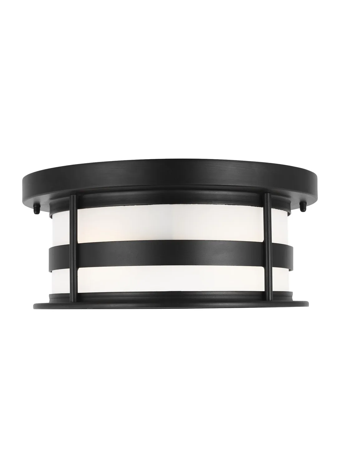 Wilburn Two Light Outdoor Flush Mount in Black