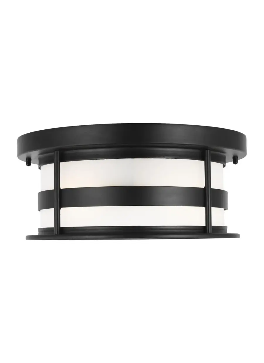 Wilburn Two Light Outdoor Flush Mount in Black