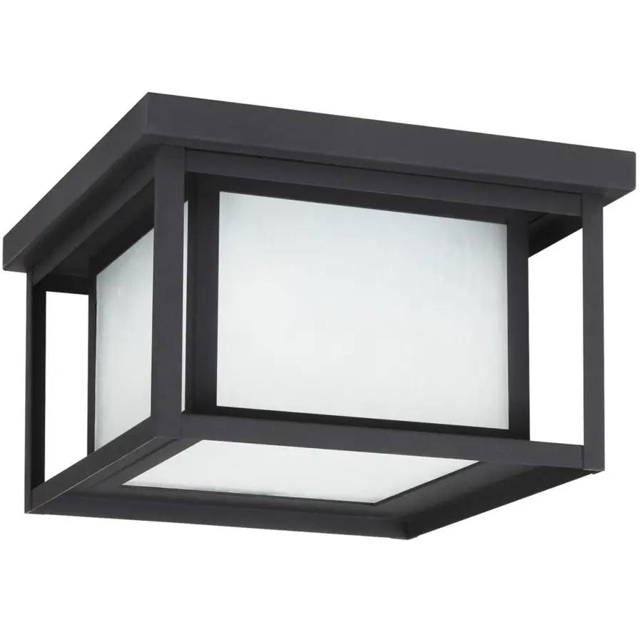 Hunnington Two Light Outdoor Flush Mount in Black