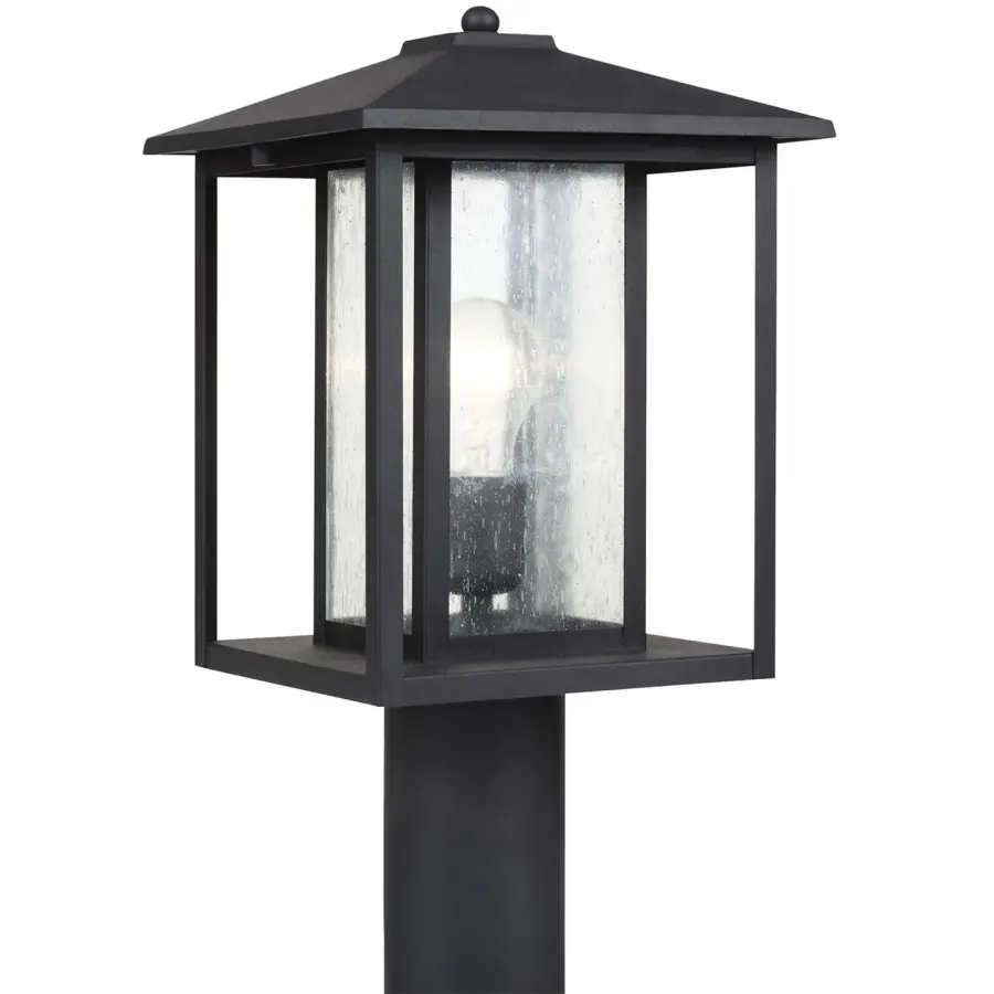 Hunnington One Light Outdoor Post Lantern in Black