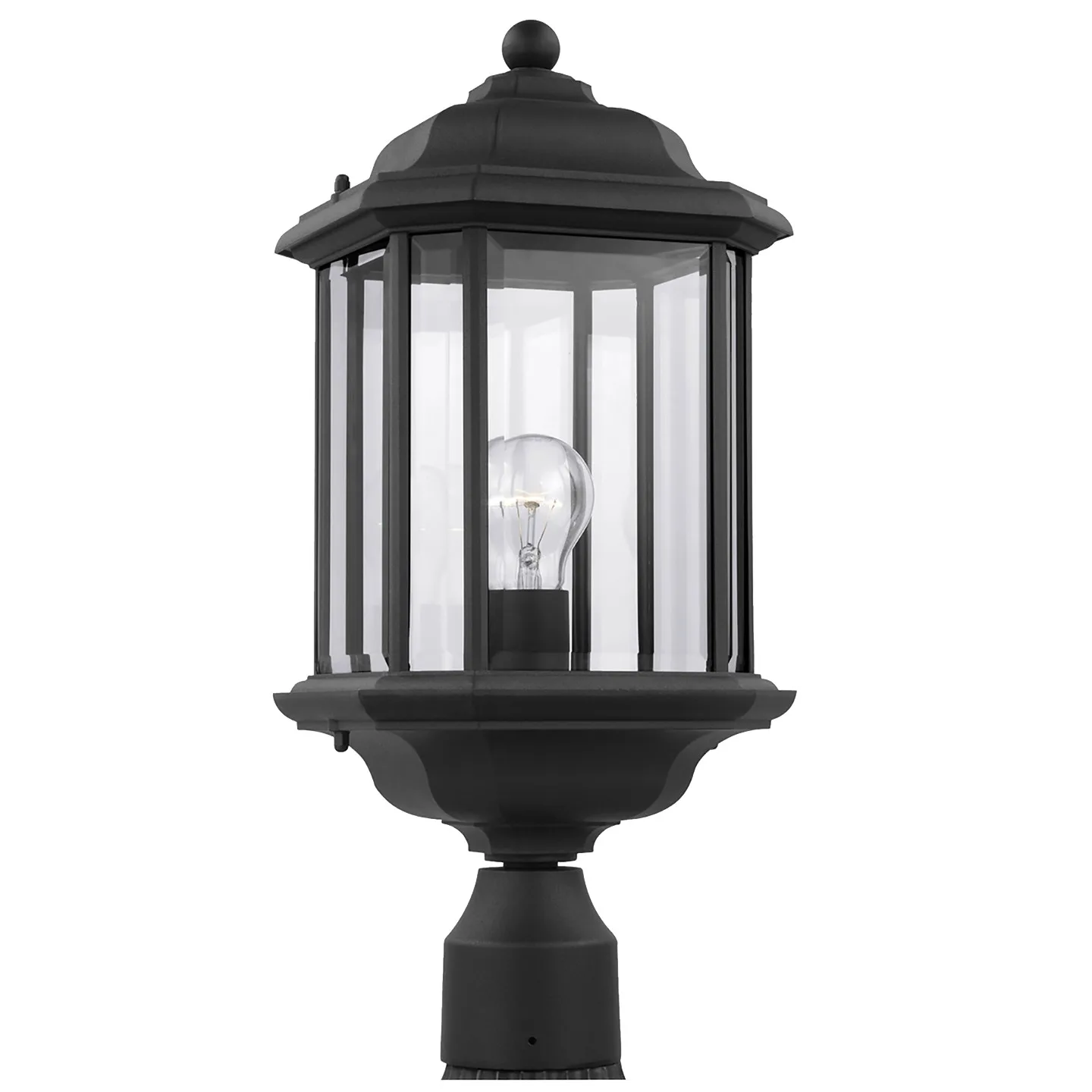 Kent One Light Outdoor Post Lantern in Black