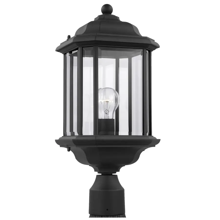 Kent One Light Outdoor Post Lantern in Black