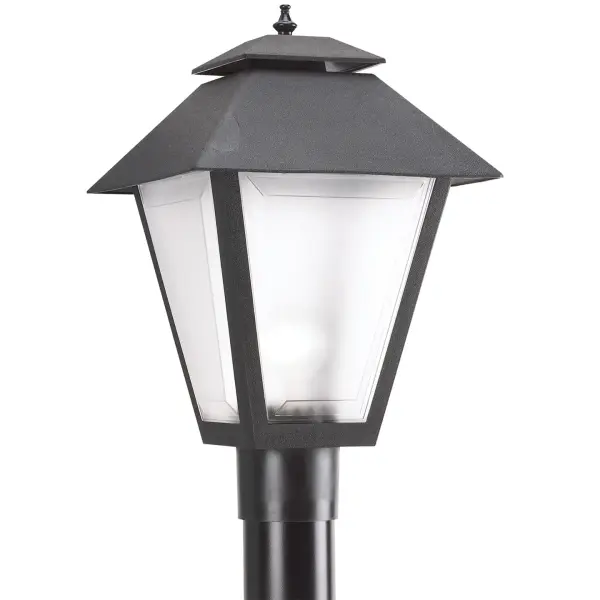 Polycarbonate Outdoor Post Lantern in Black