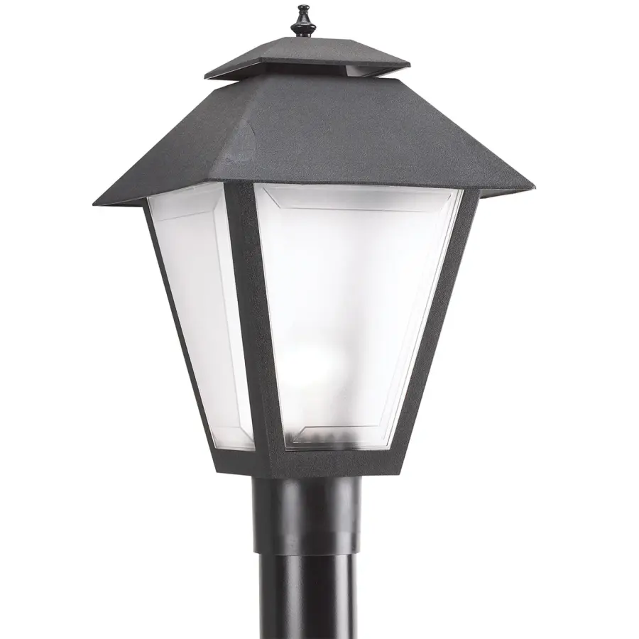 Polycarbonate Outdoor Post Lantern in Black