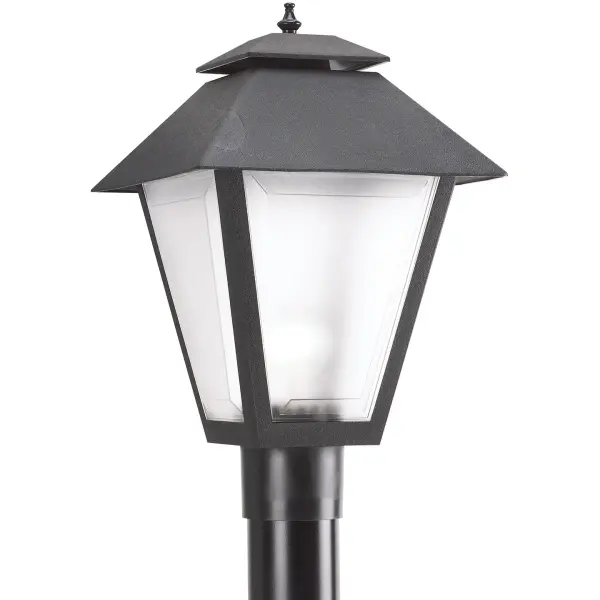 Polycarbonate Outdoor Post Lantern in Black
