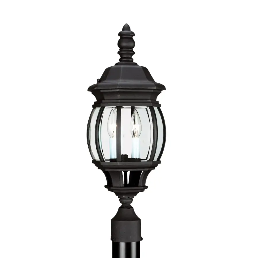 Wynfield Two Light Outdoor Post Lantern in Black