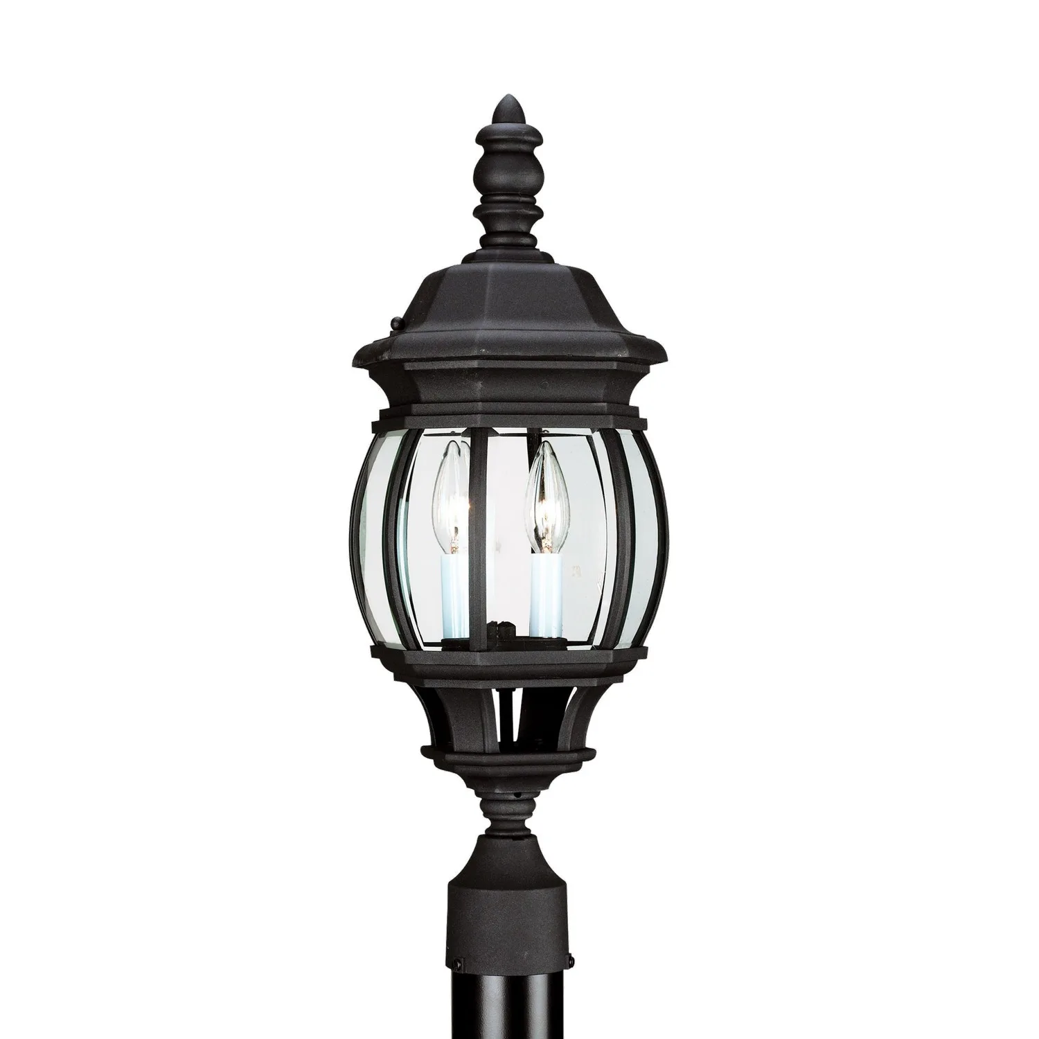 Wynfield Two Light Outdoor Post Lantern in Black