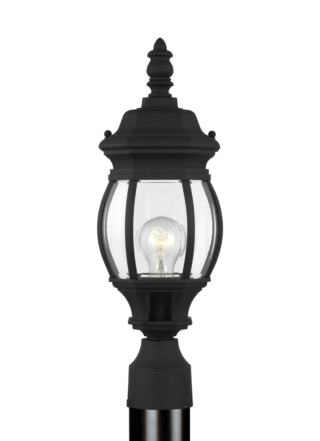 Wynfield One Light Outdoor Post Lantern in Black