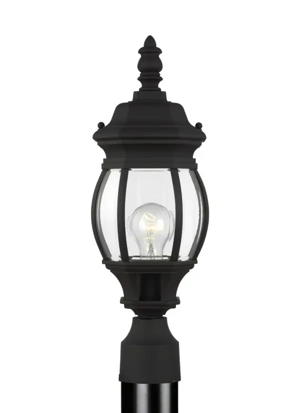 The Wynfield post lantern delivers traditional outdoor lighting with a compact 6-inch profile. Its die-cast aluminum construction and wet-rated certification ensure durability in all weather conditions.