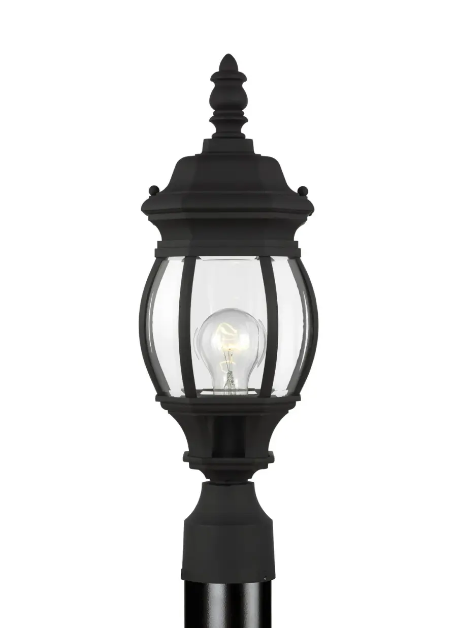 Wynfield One Light Outdoor Post Lantern in Black