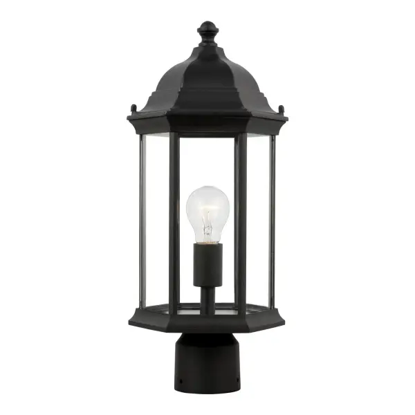 The Sevier post lantern delivers timeless outdoor lighting with a durable die-cast aluminum construction and wet-rated safety. Its compact 8-inch width and clear glass panels make it ideal for illuminating walkways and entryways.