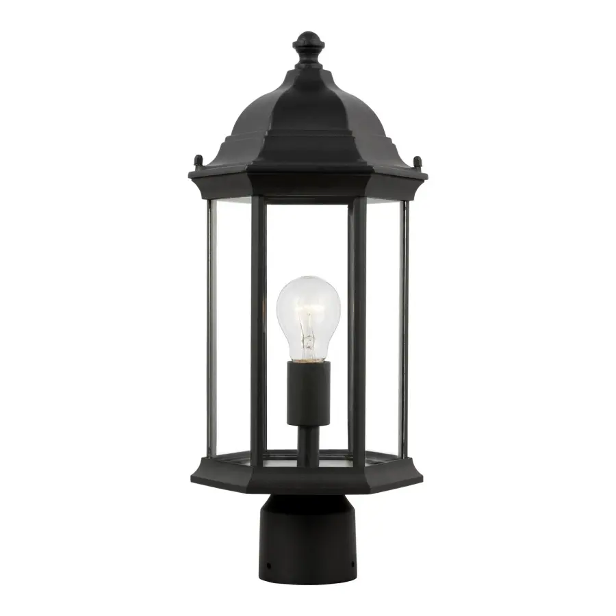 Sevier One Light Outdoor Post Lantern in Black