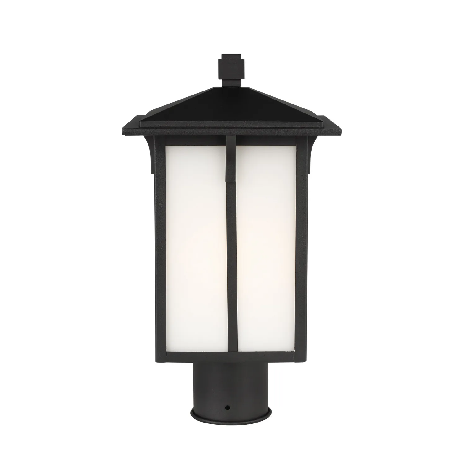 Tomek One Light Outdoor Post Lantern in Black