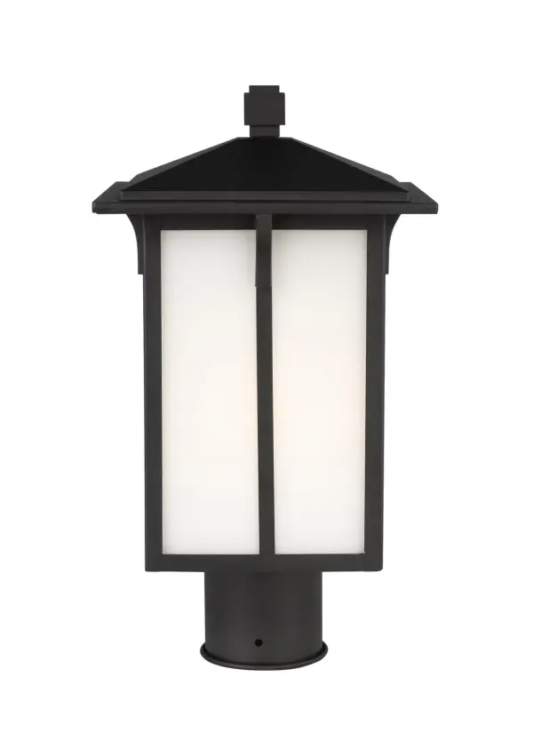 Tomek One Light Outdoor Post Lantern in Black