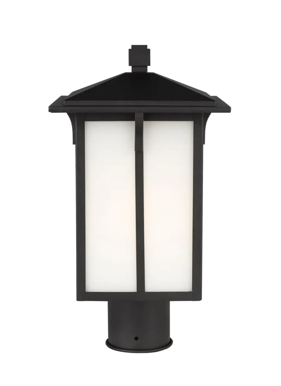Tomek One Light Outdoor Post Lantern in Black