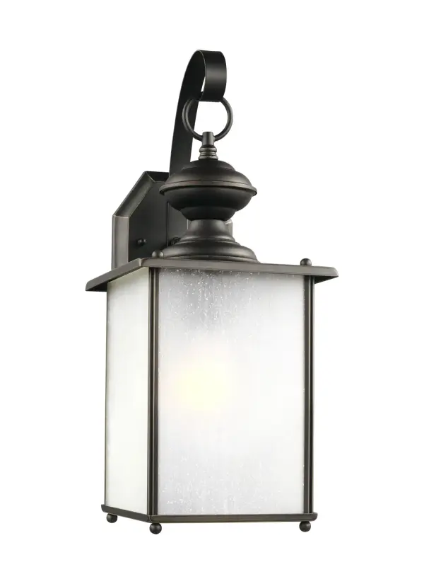 The Jamestowne wall lantern combines traditional styling with modern LED efficiency. Its compact 7-inch width and antique bronze finish make it ideal for smaller outdoor spaces while the wet-rated construction ensures durability.
