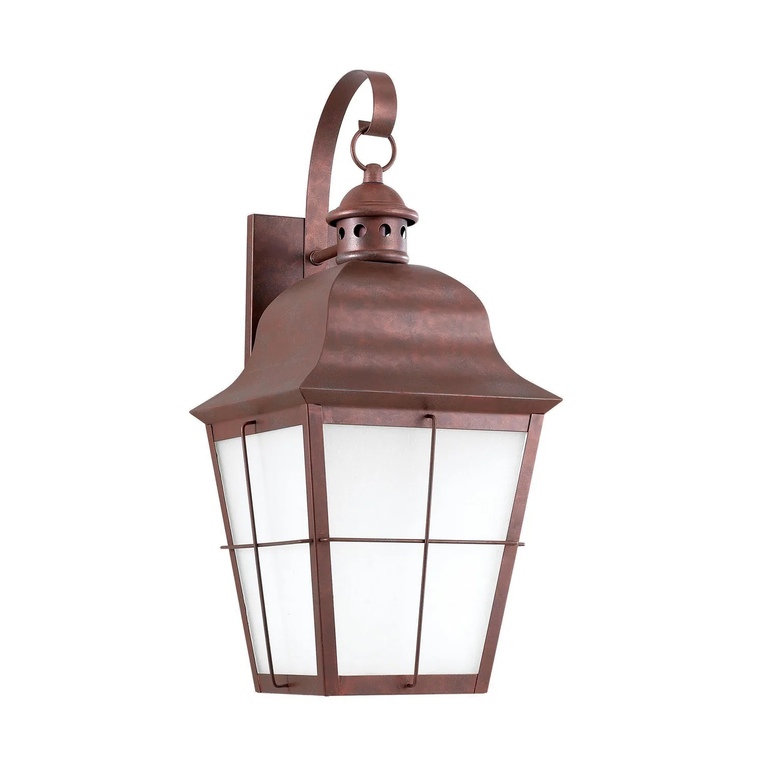 Chatham One Light Outdoor Wall Lantern in Weathered Copper