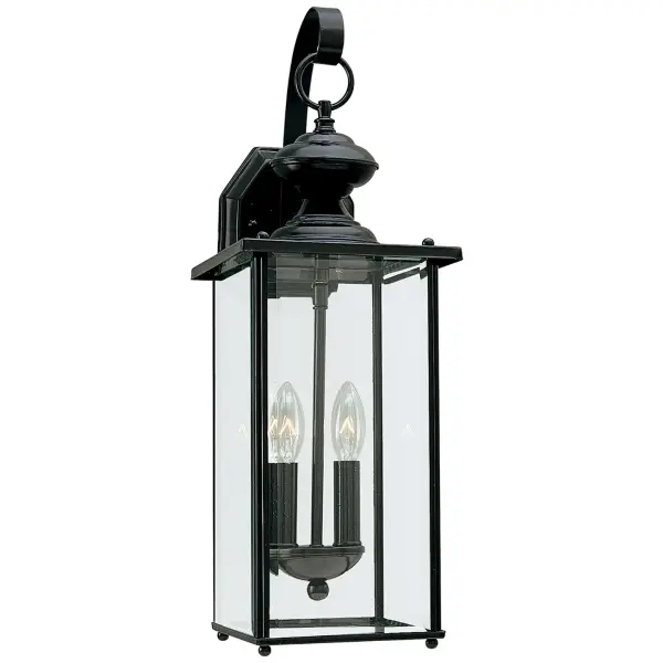 The Jamestowne wall lantern delivers traditional styling with clear beveled glass and durable aluminum construction. Wet-rated for full weather exposure, it provides reliable outdoor illumination with classic lantern charm.