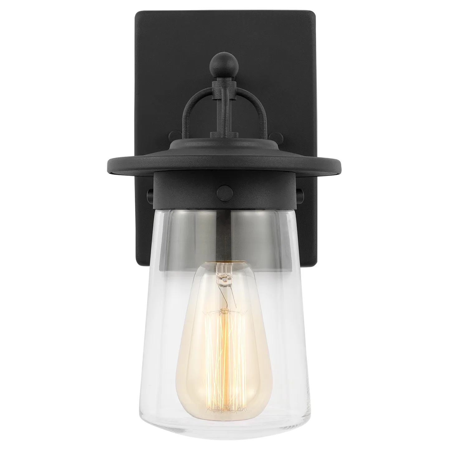 Tybee One Light Outdoor Wall Lantern in Black