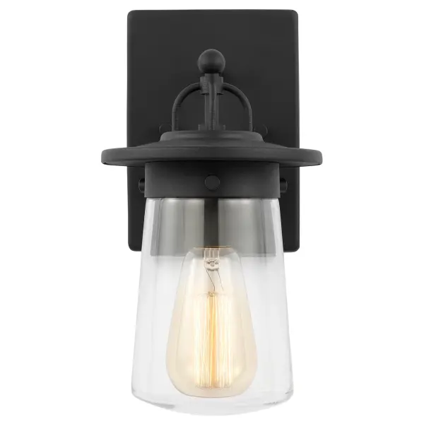 Tybee One Light Outdoor Wall Lantern in Black