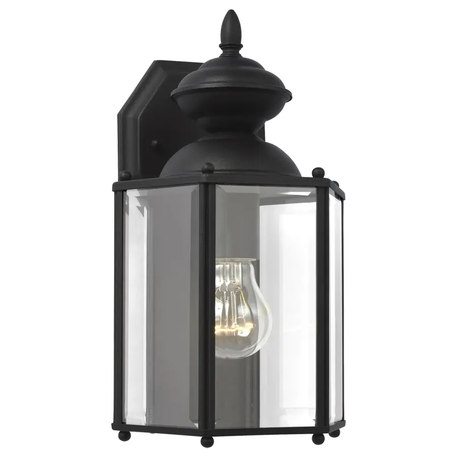Classico One Light Outdoor Wall Lantern in Black