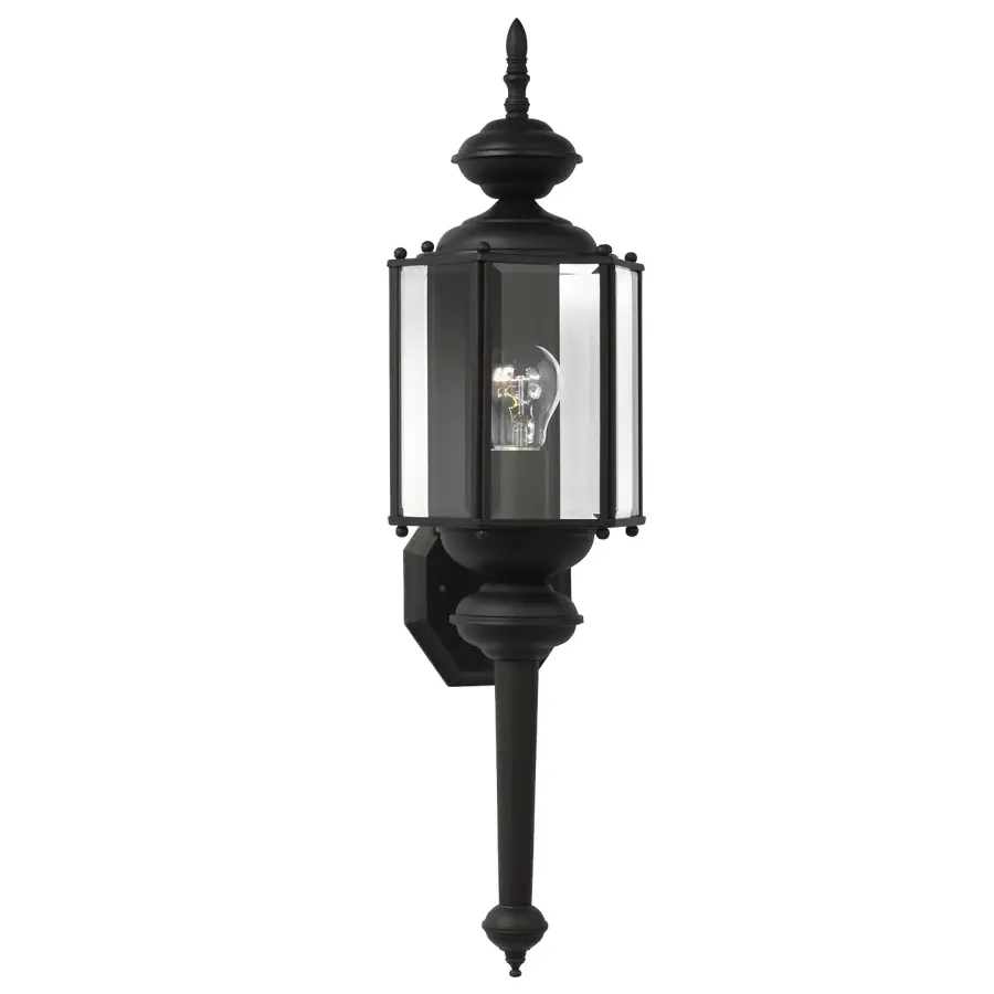 Classico One Light Outdoor Wall Lantern in Black