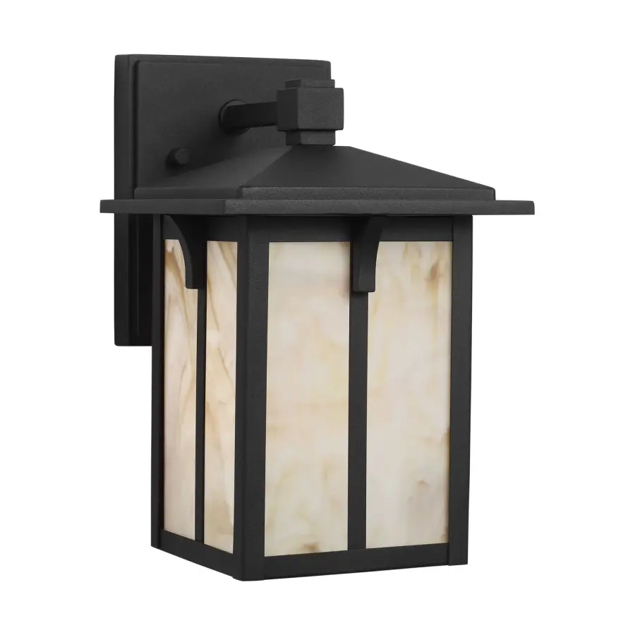 Tomek One Light Outdoor Wall Lantern in Black