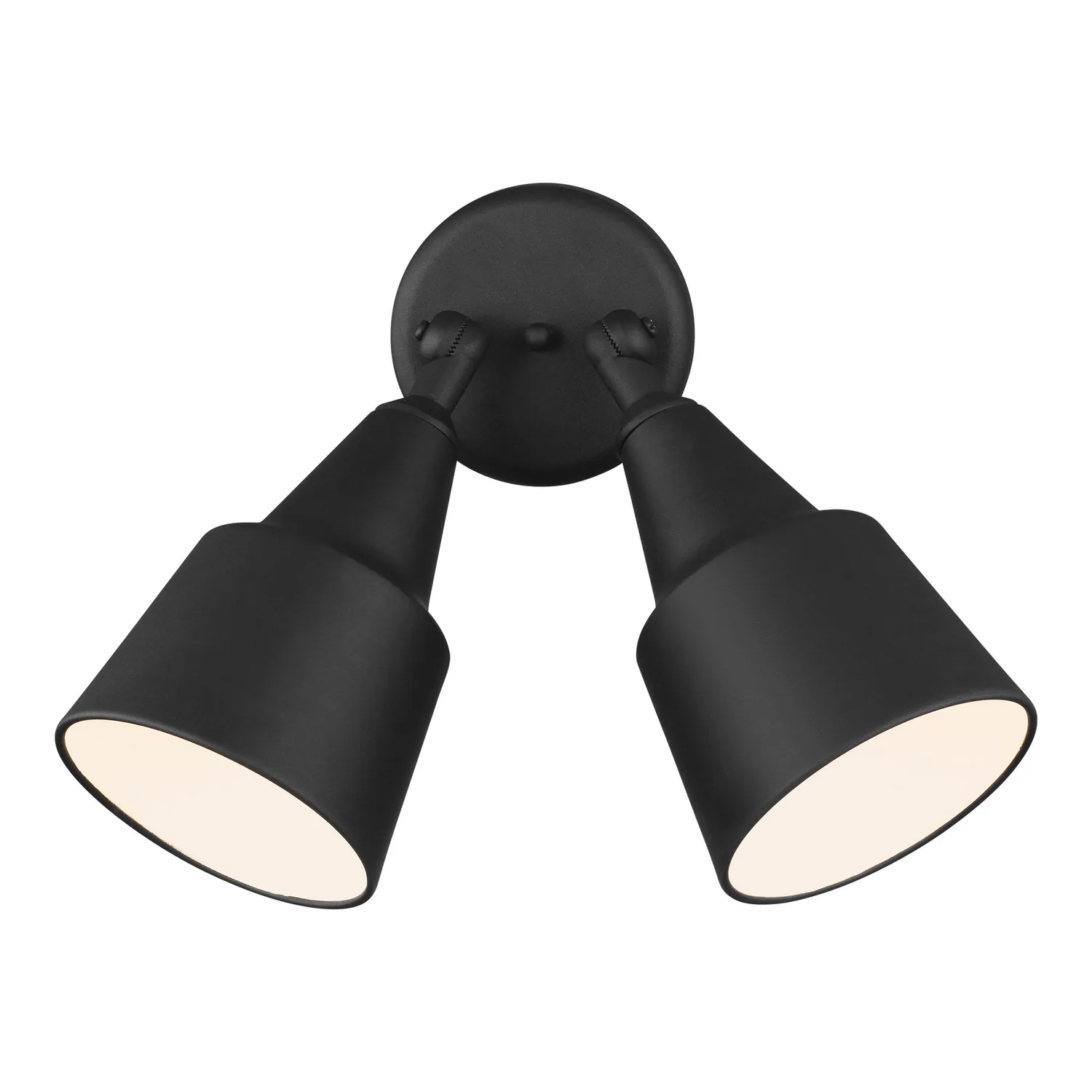 Two Light Adjustable Swivel Flood Light in Black