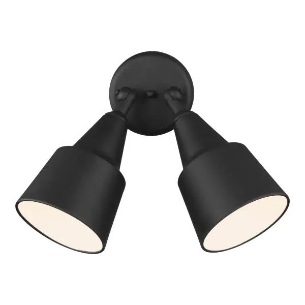 Two Light Adjustable Swivel Flood Light in Black