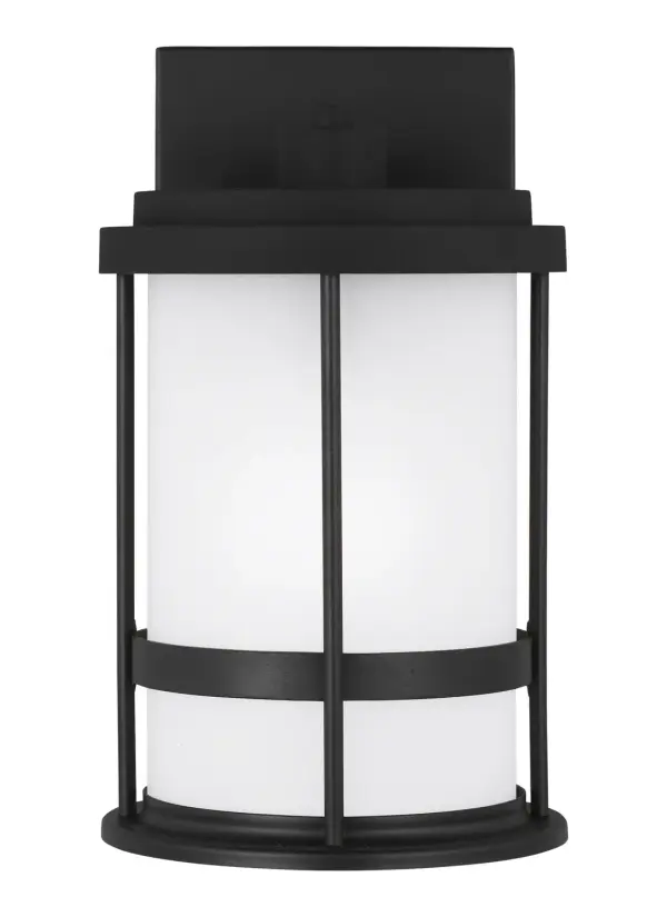 The Wilburn outdoor wall lantern combines clean transitional styling with practical wet-rated performance. Its compact 6-inch width and integrated LED make it ideal for smaller exterior spaces requiring reliable illumination.