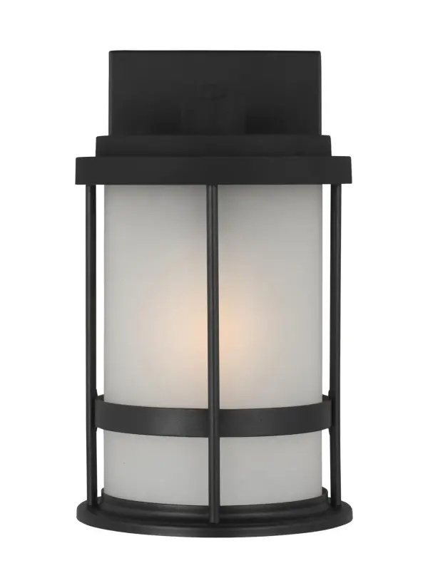 The Wilburn outdoor wall lantern combines clean transitional styling with practical wet-rated performance. Its compact 6-inch width and integrated LED make it ideal for tight spaces requiring reliable outdoor illumination.