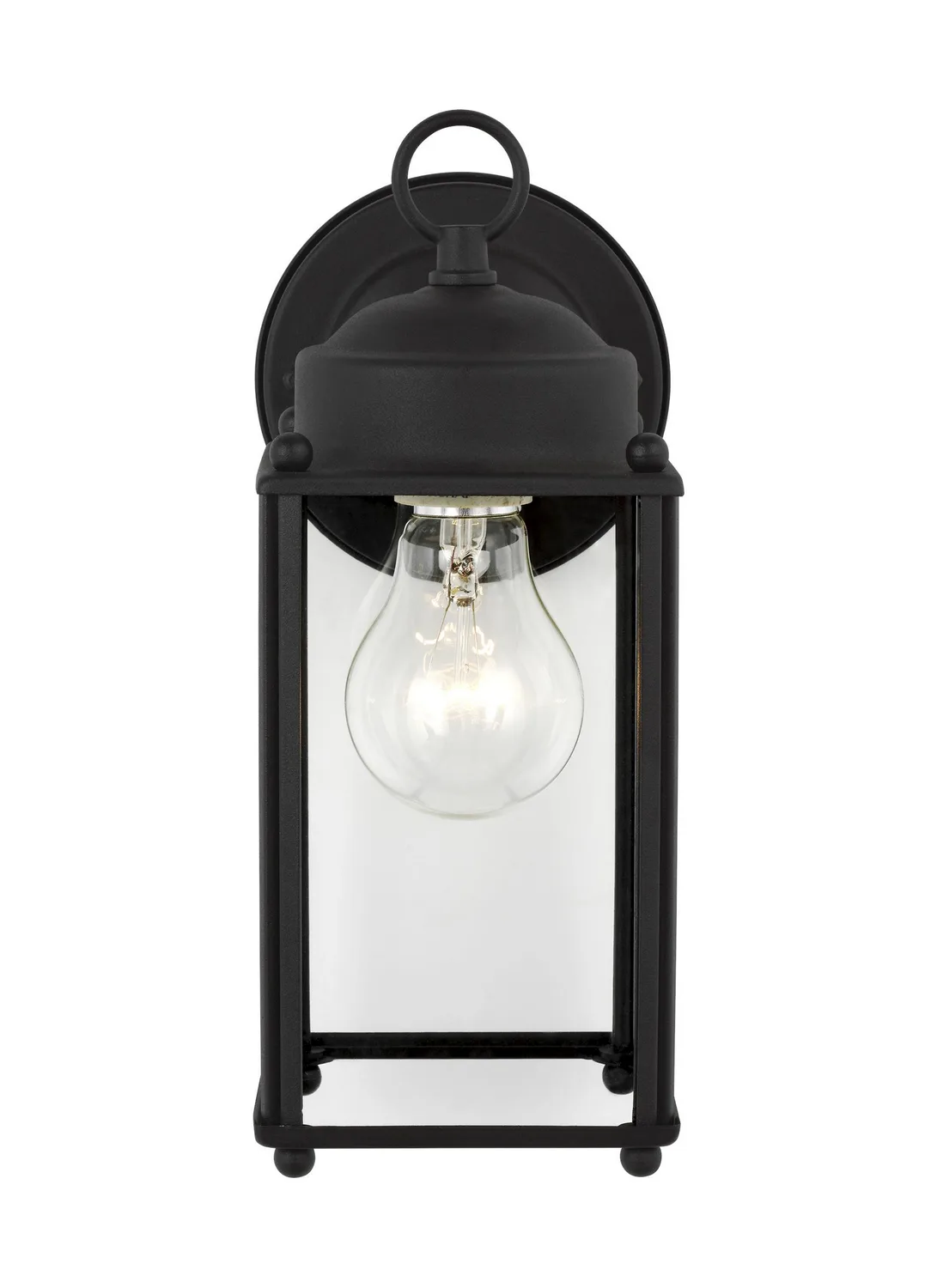 New Castle One Light Outdoor Wall Lantern in Black