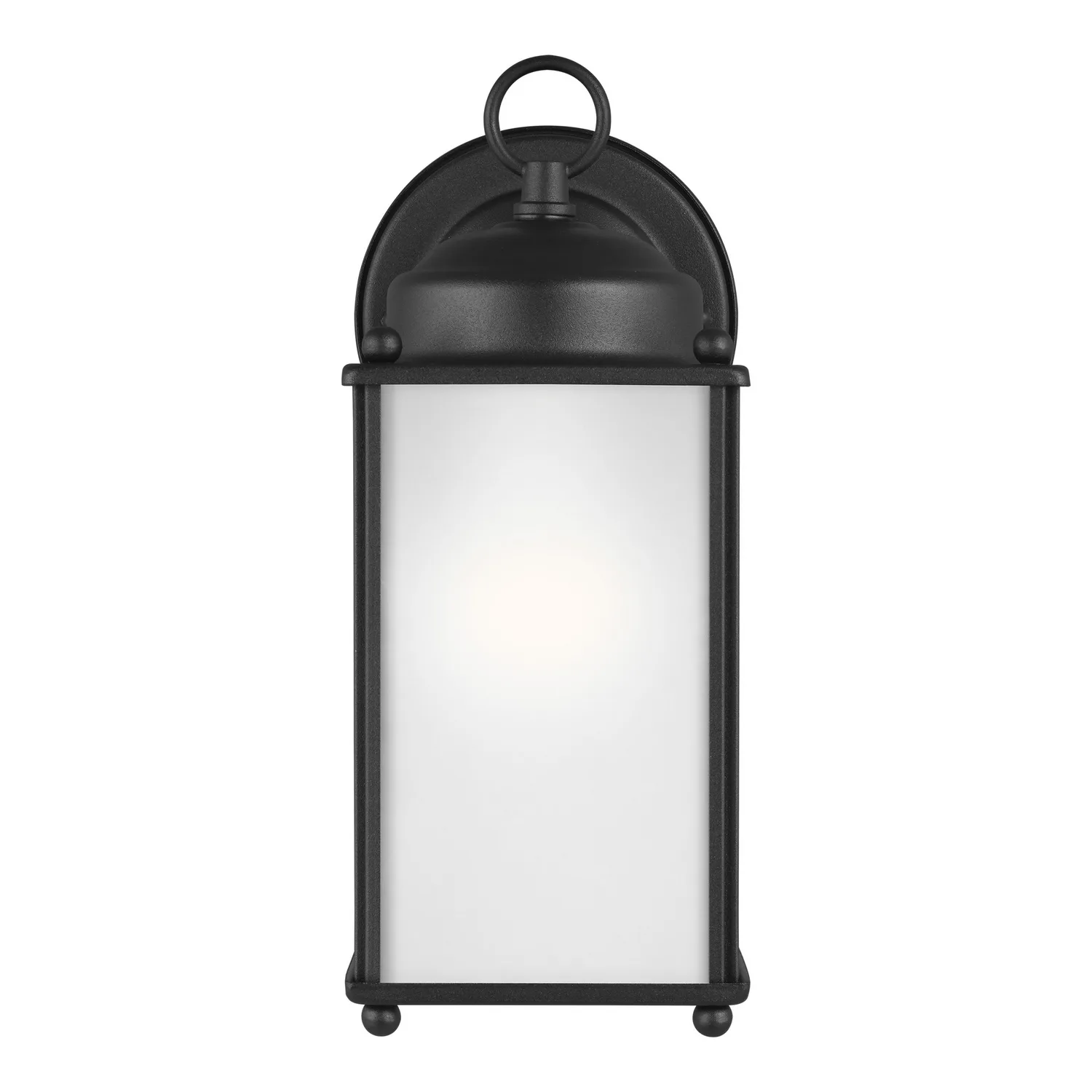New Castle One Light Outdoor Wall Lantern in Black