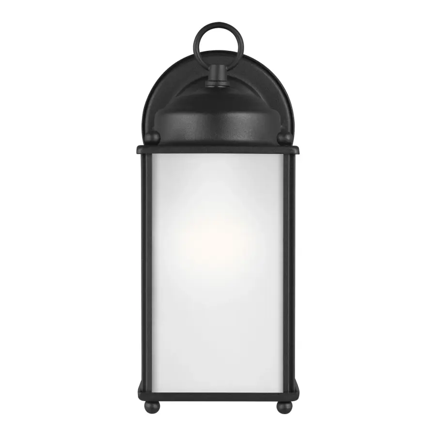 New Castle One Light Outdoor Wall Lantern in Black