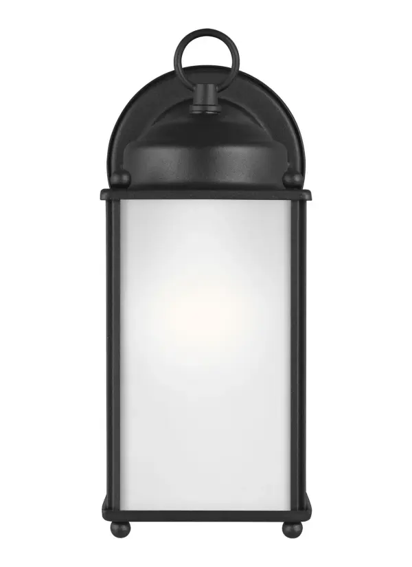 New Castle One Light Outdoor Wall Lantern in Black
