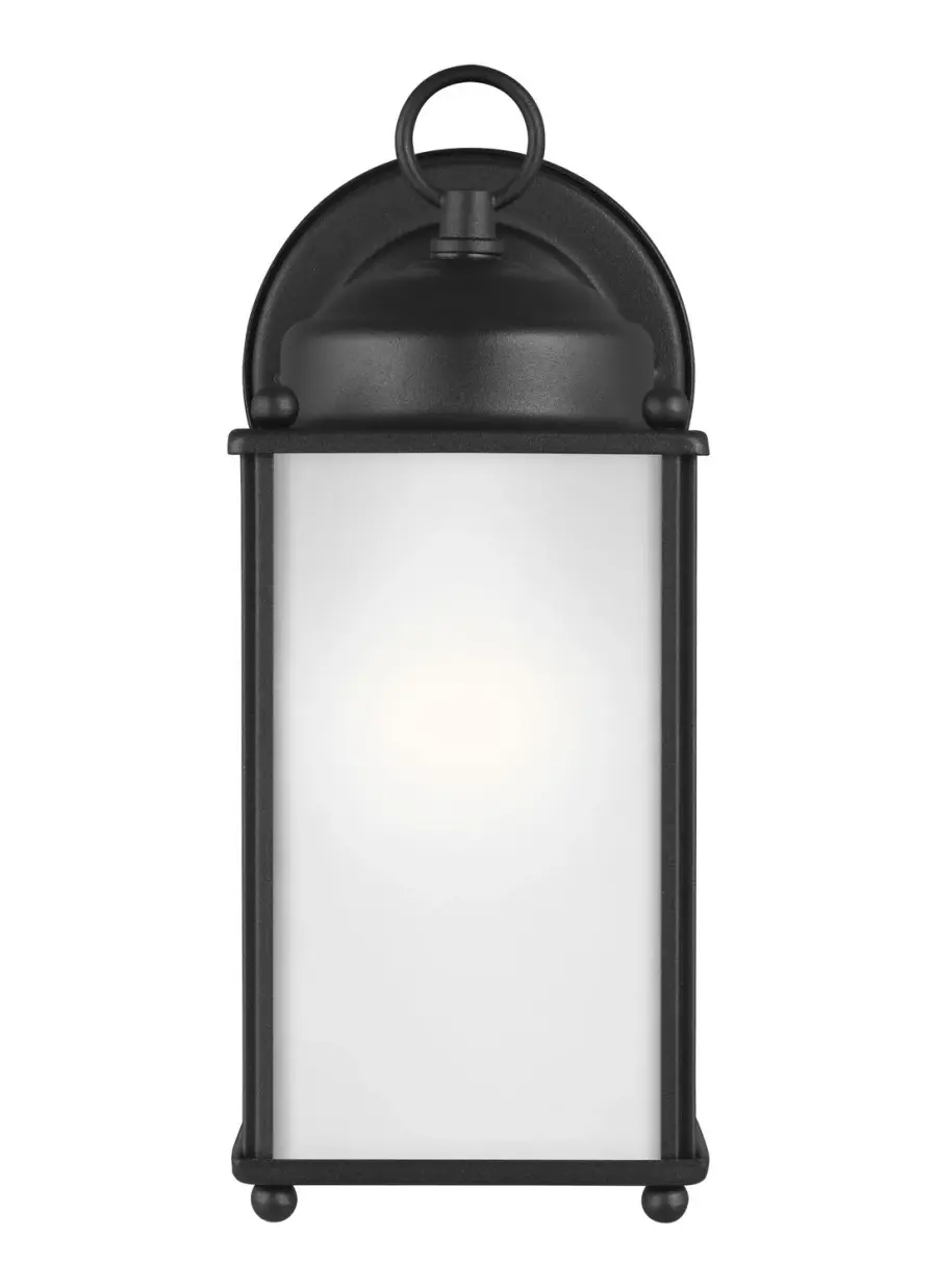New Castle One Light Outdoor Wall Lantern in Black