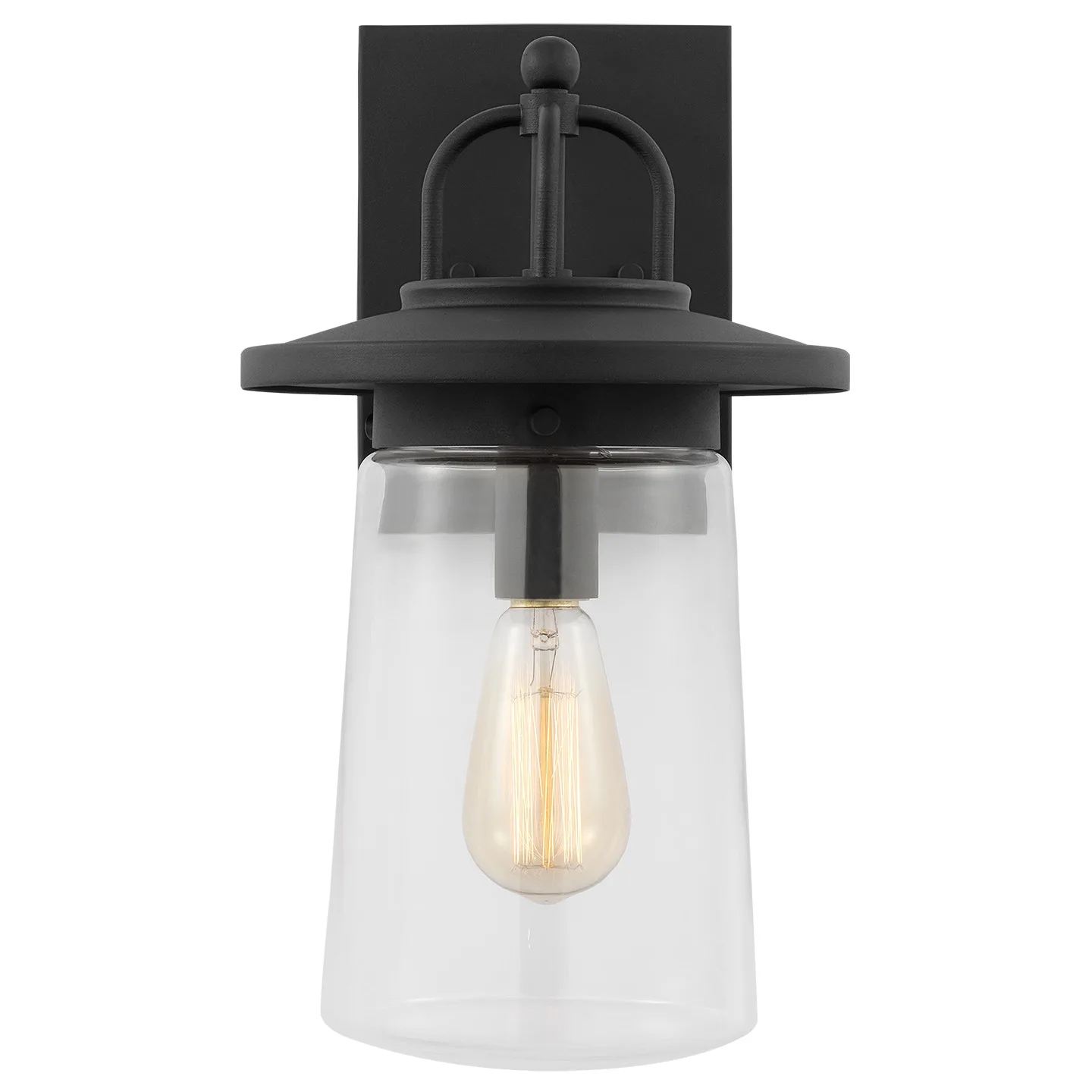Tybee One Light Outdoor Wall Lantern in Black