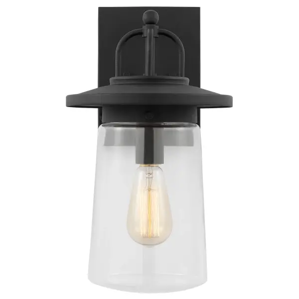 Tybee One Light Outdoor Wall Lantern in Black