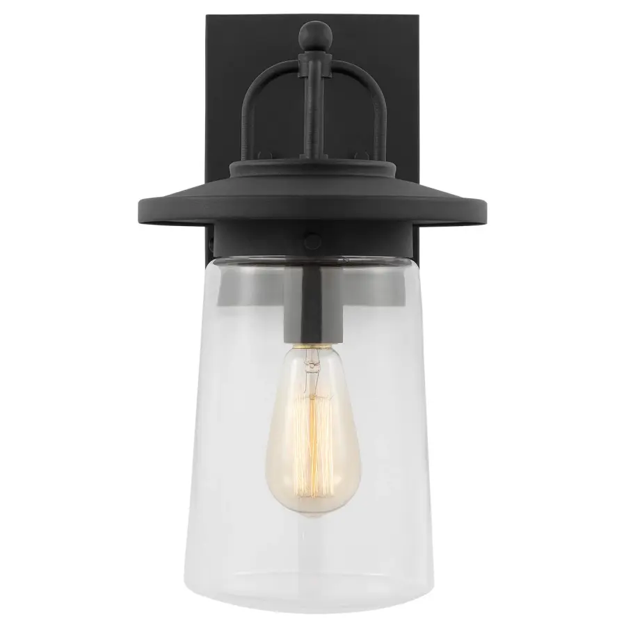 Tybee One Light Outdoor Wall Lantern in Black