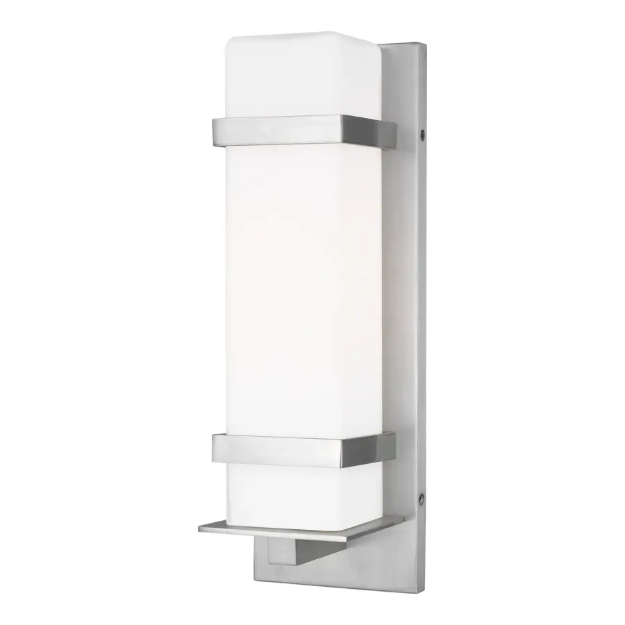 Alban One Light Outdoor Wall Lantern in Satin Aluminum