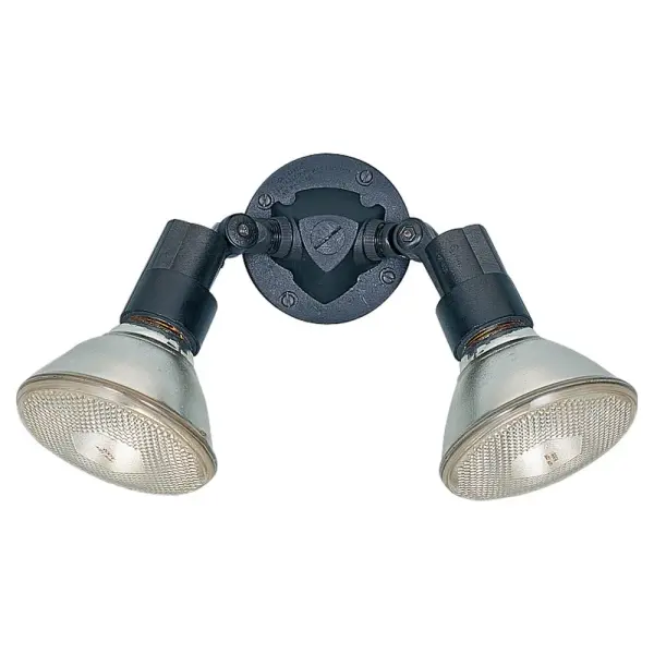 This compact flood light delivers powerful illumination with dual PAR38 bulbs in a weather-resistant polycarbonate housing. Wet-rated for all outdoor conditions, it's ideal for security lighting, architectural accents, and landscape highlighting.