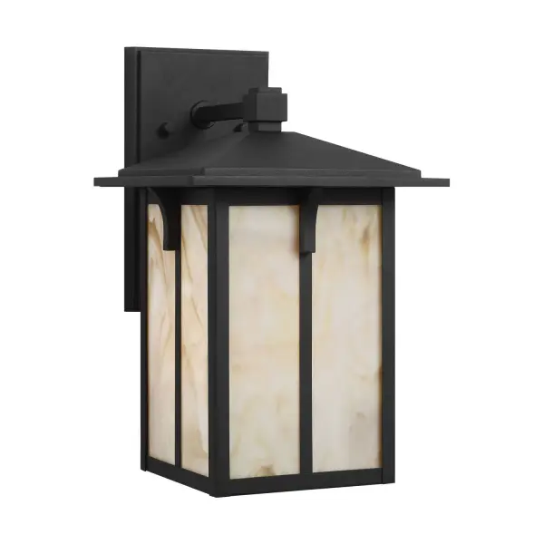 Tomek One Light Outdoor Wall Lantern in Black