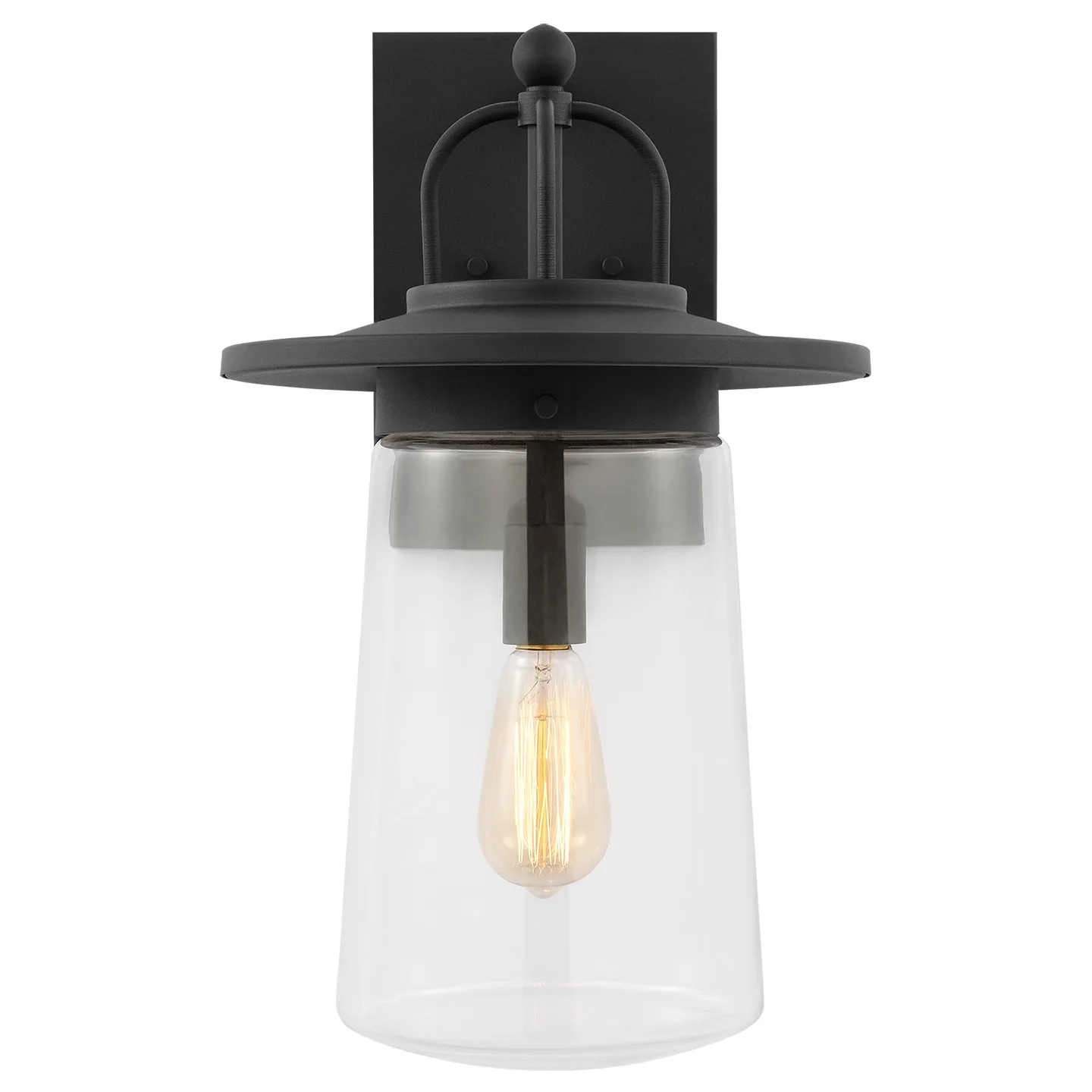 Tybee One Light Outdoor Wall Lantern in Black