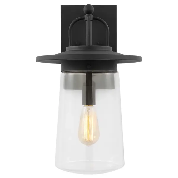 Tybee One Light Outdoor Wall Lantern in Black