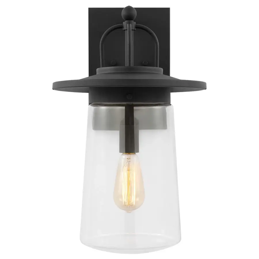 Tybee One Light Outdoor Wall Lantern in Black