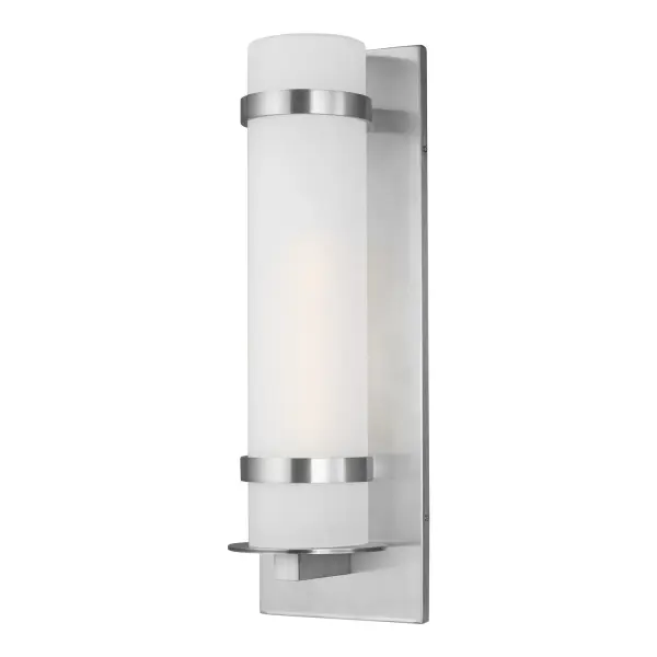 The Alban wall lantern combines modern aesthetics with practical outdoor lighting. Its satin aluminum finish and etched opal glass create a clean, sophisticated look while the integrated LED provides bright, energy-efficient illumination.