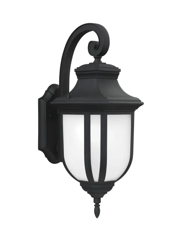 The Childress wall lantern combines timeless design with contemporary LED technology. Its die-cast aluminum construction and wet-rated certification ensure durability in all weather conditions, while the satin etched glass provides soft, welcoming illumination.