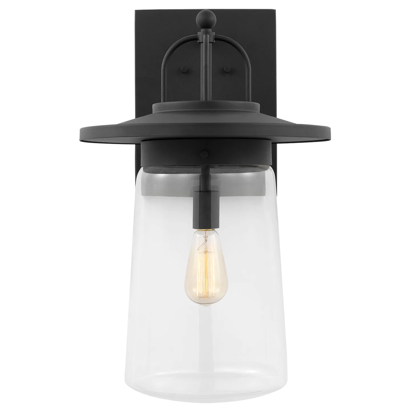 Tybee One Light Outdoor Wall Lantern in Black