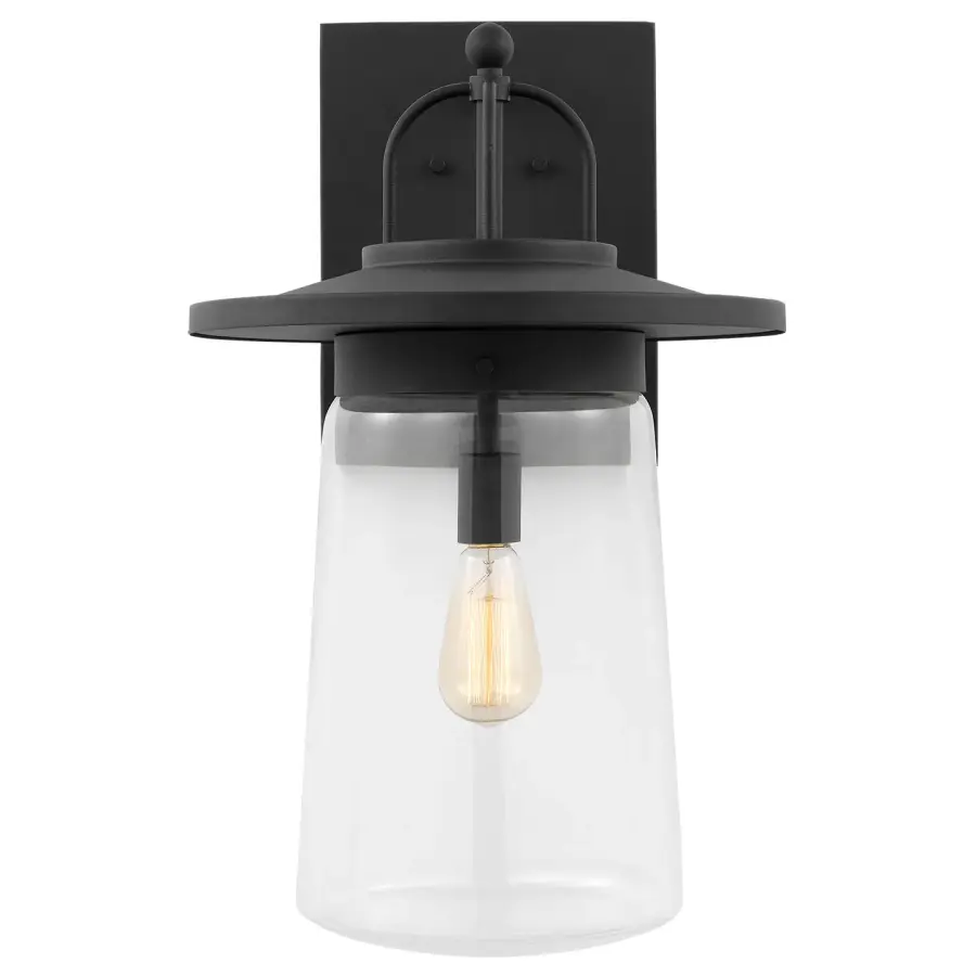 Tybee One Light Outdoor Wall Lantern in Black